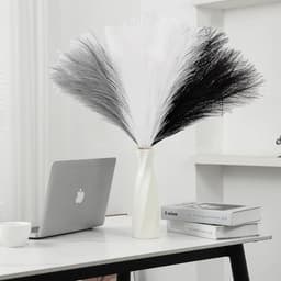 30 stuks 55 cm, pampasgras, kunstdroogbloemen, pampasgras, decoratie, woonkamer, gedroogde bloemen, wollig, boho voor het decoreren van slaapkamer, woonkamer, bruiloft (driekleurig B) — thumbnail 1