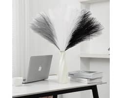30 stuks 55 cm, pampasgras, kunstdroogbloemen, pampasgras, decoratie, woonkamer, gedroogde bloemen, wollig, boho voor het decoreren van slaapkamer, woonkamer, bruiloft (driekleurig B)
