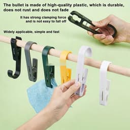 Grote Wasknijpers - Kledingclips Ophangen - Kleding Organiseren - Duurzaam Kunststof Materiaal - 13.4 cm Lang - 6 Kleuren — thumbnail 2