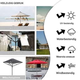 Waslijnhoes - Roterende Wasdrogerhoes - Beschermende Weerbestendige Cover voor Tuin Droogrekken - 1 Stuk - Groen — thumbnail 4