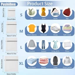 Wasnetjes met ritssluiting - Wit - 23x30 cm - Polyester Waszak met Mesh Structuur - Voor Kleding en Ondergoed — thumbnail 4