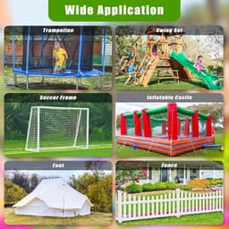 SnelShoppen - Pack van 6 18 Inch Schroef Grondankers, Trampoline Ankeren, 6.8 cm Wijde Spiraalankers voor Huizen, Schutting, Speelsets, Tent en Canopy — thumbnail 3