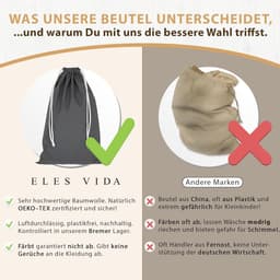 SnelShoppen - 2 Stuks Waszakken 50 x 75 cm van 100% Katoen - Extra Grote, Duurzame Waszakken met Treksluiting in Grijs - Ideaal voor Wasverzameling en — thumbnail 3