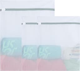 SnelShoppen - 3 Stuks Fijne Wasnetten, Reusable Mesh Laundry Bags voor Kleding, Jassen, Laken, Lingerie, Met Verborgen Rits, Bescherming voor Wasmachi — thumbnail 1