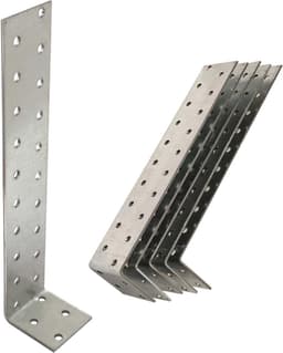 SnelShoppen - 5 x Platte Ankers (200x40x40 mm) Hoekverbinding van Gegalvaniseerd Staal, Corrosiebestendig, 24 Gaten, Voor Constructie en Verbouwing — thumbnail 1