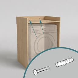 Wasmachinekast - lichtbruin - 66x97x61 cm - met opbergruimte — thumbnail 5