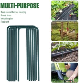 50 stuks grondankers, vloeranker, 150 x 30 x 3 mm, U-vormige tuinharingen, stabiel, bevestigingsanker, grondhaken, tuinharingen, grondnagels, stabiel voor kunstgras, tuinvlies, gazonrooster, omheining — thumbnail 4
