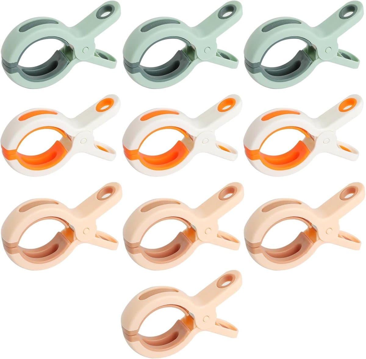 strandhanddoekclips, 10 stuks handdoekclips voor ligstoelen, plastic spoorloze wasknijpers, winddichte quiltclips, antislip wasclips voor ligbedden, wasgoed, zwembadstoelen — afbeelding 1