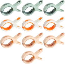 strandhanddoekclips, 10 stuks handdoekclips voor ligstoelen, plastic spoorloze wasknijpers, winddichte quiltclips, antislip wasclips voor ligbedden, wasgoed, zwembadstoelen — thumbnail 1