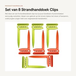 Dailygoods- Handdoekhouder Duurzaam - Handdoekklemmen - Stranddoekclips - Ideaal voor Kamperen - Herbruikbaar - Voor Strand en Picknick - Strandclips — thumbnail 1
