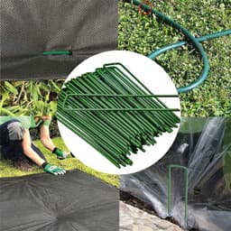 U-vormige tuinpennen voor het vastzetten van grasmatten, onkruidbestrijdingsmembranen en netten - 15 cm, 40 stuks — thumbnail 5