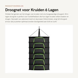 Dailygoods- Droognet 6 Lagen - Kruiden Drogen - Opvouwbaar Gaas - Ademend Mesh - Inclusief Haak - Duurzaam Oxford-doek - Kruidendroogrek — thumbnail 1