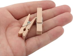 Houten Wasknijpers - Mini Klemmen Fotoclips - Foto's Ophangen - Sterke Klemkracht - 3.5 cm - Natuurlijk Hout — thumbnail 5