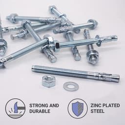 Wedge Anchors - Metaalpluggen Betonanker - Bevestigen in Beton - Verzinkt Staal - M10 x 120 mm - Zilver — thumbnail 5