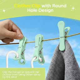 Wasknijpers met haken - Kledingklemmen - Kleding drogen - Winddicht ontwerp - 30 stuks - Multicolor — thumbnail 3