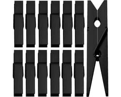 Houten Wasknijpers - Kledingknijpers Clips - Foto's Ophangen - Natuurlijk Hout - 7 cm - Zwart
