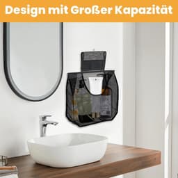 Wasknijperzak - Knijperzak - Was ophangen - Duurzaam PVC materiaal - 30 x 10 x 30 cm - Zwart — thumbnail 3