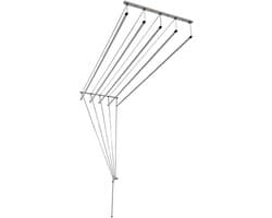 Droogrek Plafond - Waskrek Klimop - Kleding Drogen - Gecoat Staal - 200 cm - Wit