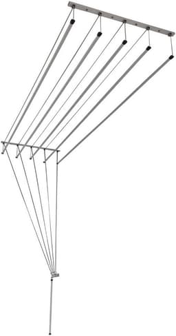 Droogrek Plafond - Waskrek Klimop - Kleding Drogen - Gecoat Staal - 200 cm - Wit — thumbnail 1