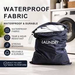 Waszakken Set van 2, Waterdicht en Draagbaar, Opvouwbaar met Ritssluiting voor Kledingopslag, Reizen en Organisatie — thumbnail 4