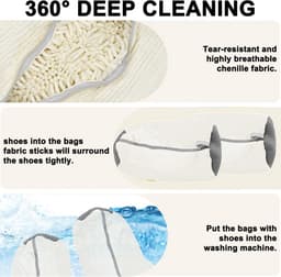 Waszak voor schoenen, wasmachine, 360°-reiniging, schokabsorberend en geluidsabsorberend, meervoudige bescherming - ShopVlot — thumbnail 5