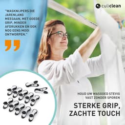 SnelShoppen - Extra Grote Kledingknijpers 12 Stuks, Zwart en Wit, Sterke Maxi Clips, Tot 22 mm Open, Voor Dekbedden en Strandlakens, Made in Frankrijk — thumbnail 3