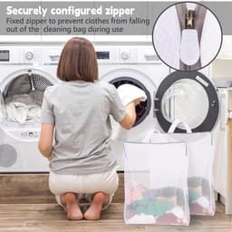 SnelShoppen - Pack van 4 Grote Wasnetten Reiswaszak met Handvat, Herbruikbare Waszak voor Ondergoed, Sokken, Zijde Shirts en Andere Kleding (50 x 60 x — thumbnail 5