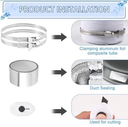 Afvoerslang PVC Aluminium - Flexibele Luchtslang - Ventilatie Keuken Badkamer - Met RVS Slangklemmen - 100mm 3m - Zwart — thumbnail 4