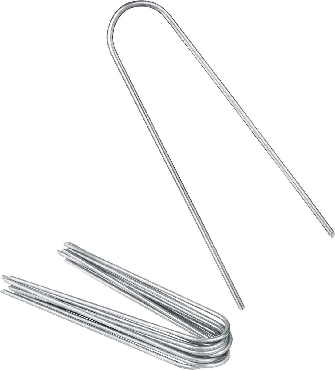 Grondankers - Haringen Tuin - Bevestigen Doek - Roestvrij Staal - 250 Stuks - Zilver — afbeelding 1