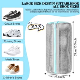 Herbruikbare Waszak voor Schoenen, 2 Stuks, Mesh Tas voor Wasmachine, 39 x 19 cm, Ideaal voor Sneakers en Sportschoenen — thumbnail 5
