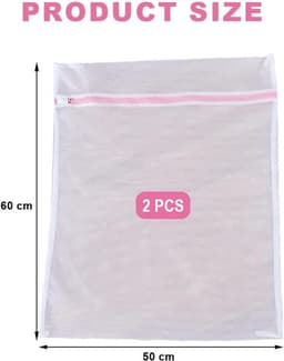 Thijox - Wasnet voor Wasmachine - Set van 2 Grote Waszakken 50 x 60 cm - Duurzame Waszak met Rits voor Beddengoed, Handdoeken en Reizen — thumbnail 2