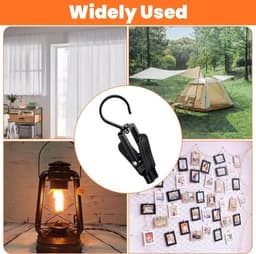 Set van 20 zwarte kunststof wasknijpers met haak, 360 graden draaibare anti-slip klemmen voor droogrek, handdoeken, hoeden en kleding — thumbnail 5