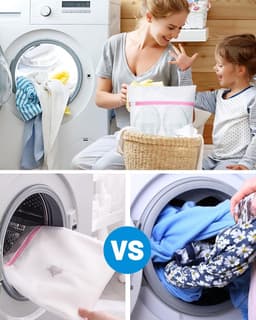 Set van 3 Waszakken voor de Wasmachine om Vervorming te Voorkomen, Ideaal voor Kleding, Ondergoed en Sokken met Rits — thumbnail 2