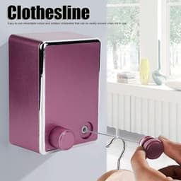 Intrekbare Waslijn - Wand Waslijn - Kleding Drogen - Ruimtebesparend Ontwerp - 4.2 Meter - Roze — thumbnail 2