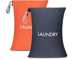 2 Pack Waszakken voor Vuilnis, Reiswaszak voor Kleding, Wasbare Nylon Zak voor Zwemkleding en Sportkleding