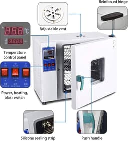 Droogoven - Convectieoven Laboratoriumoven - Droog Sterilisatie Tests - Geforceerde Luchtcirculatie - 15.6L tot 136L - Wit — thumbnail 4