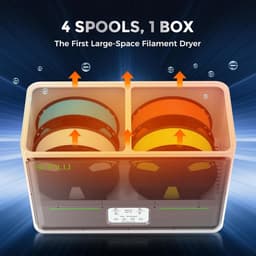 Filament Droogbox - 3D Printer Accessoire - Prints Verbeteren - Snelle Verwarming - 4 Spoelen Capaciteit - Wit — thumbnail 3