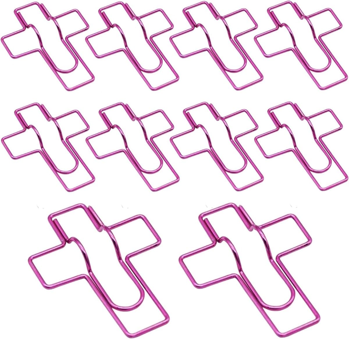 Pen Clips - Houders Notitieboek - Bureau Organisatie - Roestvrijstalen Grip - 10 Stuks - Roze — afbeelding 1