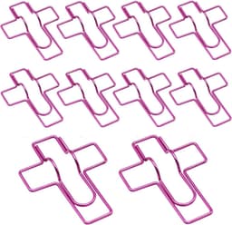 Pen Clips - Houders Notitieboek - Bureau Organisatie - Roestvrijstalen Grip - 10 Stuks - Roze — thumbnail 1