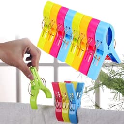 Dailygoods- Handdoekklemmen 8 stuks - Windbestendige Klemmen - Antislip Clips - Kunststof Wasknijpers - Sterke Klemkracht - Gekleurde Klemmen — thumbnail 3
