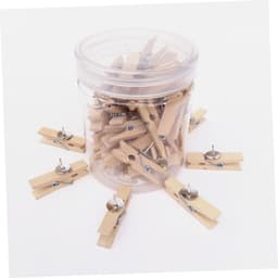 Houten Punaises - Decoratie Clips - Foto's Bevestigen - Met Veer Mechanisme - 50 Stuks - Houtkleur — thumbnail 3