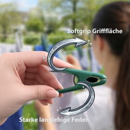 Dailygoods- Wasknijpers Kunststof - 40 Stuks - Windbestendig - Robuust - Stabiel - Soft Grip - Voor Waslijn/Wasknijpermandje - Wasgoedklem — thumbnail 3