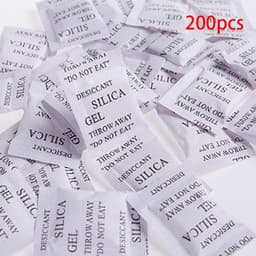 200 stks Silica Gel Droogmiddel Zakken, Silica Gel Sachet Pakket Vochtvocht Vochtige Absorber Ontvochtiger Geuren, Droogmiddel Zakken voor Opslag Drogen — thumbnail 4