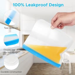 Herbruikbare Voedselzakken - PEVE Materiaal - Lekvrij Ontwerp - Waterdicht - Voor Voedselopslag — thumbnail 3