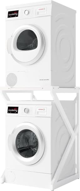 Wasdroger Opzetkast - Stapelrek - Ruimte Besparen - Universeel Ontwerp - 100 kg Capaciteit - Wit — thumbnail 1