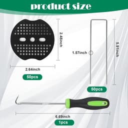 SnelShoppen - 50 Stuks Weed Cloth Haken + 50 Wasmachines, Grondankers voor Tuin, Kunstgras, Camping, U-Vormige Grondspijkers 150x40mm - Ø2.5mm — thumbnail 5