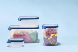 Grand Chef Vershoudbak Rechthoek 0.5L Transparant/Donkerblauw — thumbnail 2