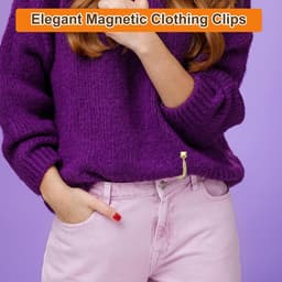 6 stuks magnetische kledingclips, ronde kledingklemmen met ketting, kledingclips, multifunctionele hijab-magneten voor dunne kleding, sjaals, broekspijpen, broche — thumbnail 2