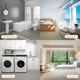 Intrekbare waslijn roestvrij staal Heavy Duty 9 voet (MAX) om op te hangen drogen in badkamer wasserette hotels, chroom afwerking, ronde stijl (rond B, zwart) — thumbnail 4