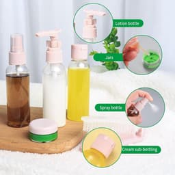 12-delige reisflessenset, 60 ml reisflessen en -containers | lege hervulbare knijpflessencontainers, samendrukbare reisflessenset voor reistoiletartikelen, shampoo, conditioner — thumbnail 4